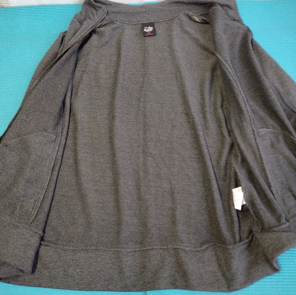 Gloria Vanderbilt Women's Studded Sweatshirt Jacket Full Zip Gray 2X - Picture 13 of 13